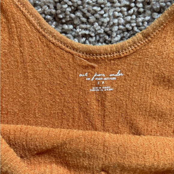 Orange Ribbed Crop Top - Picture 5 of 5